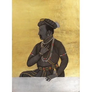 Shamsuddin Tanwri, 21 x 29 Inch, Graphite Gold and Silver Leaf on Paper, Figurative Painting, AC-SUT-053